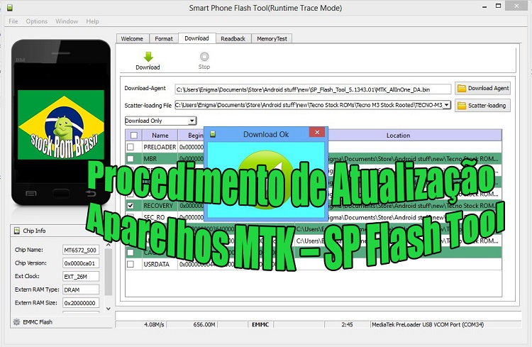 Procedimento de Atualização pelo SP Flash Tool em aparelhos MTK